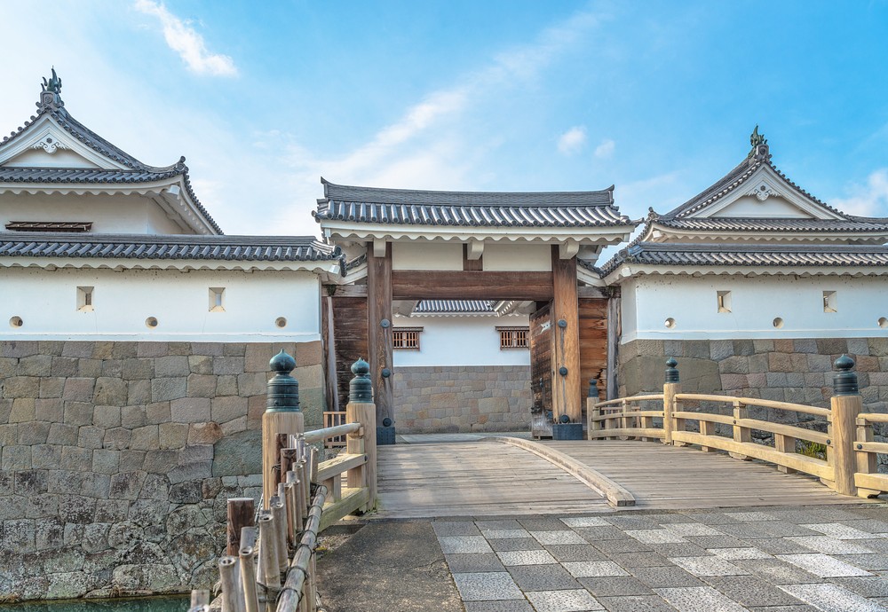 駿府城重建復原後的東御門和巽櫓